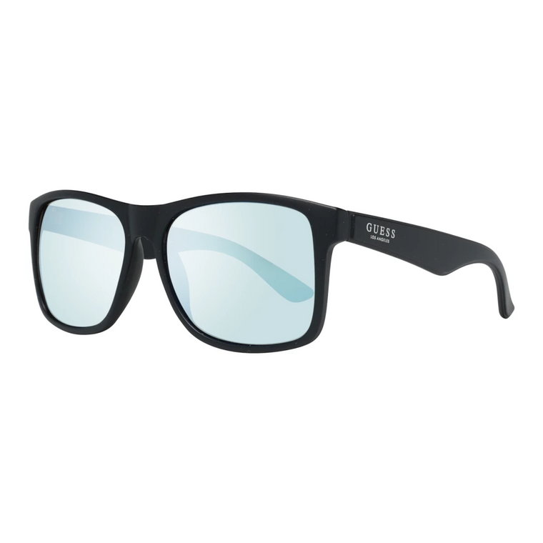 Czarne okulary przeciwsłoneczne z lustrzanymi szkłami dla mężczyzn Guess
