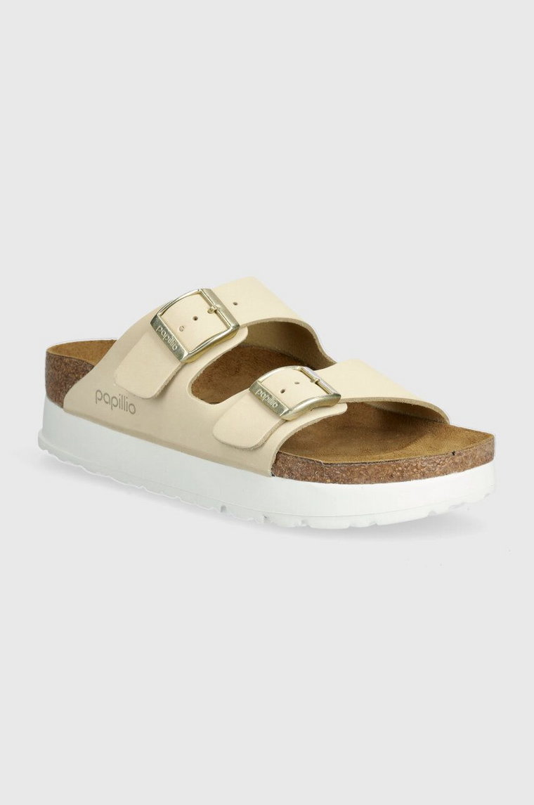 Birkenstock klapki nubukowe BIRKENSTOCK X PAPILLIO Arizona Platform Flex kolor beżowy 1026924