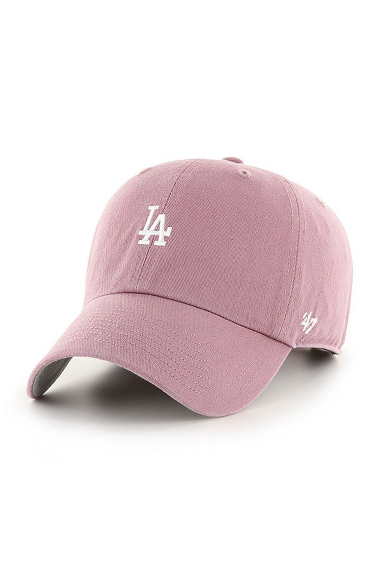 47brand czapka MLB Los Angeles Dodgers kolor różowy z aplikacją B-BSRNR12GWS-QC