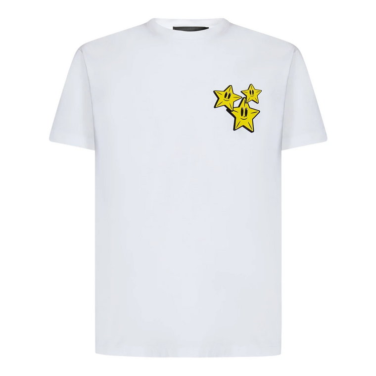 Biała koszulka z nowoczesnym wzorem Dsquared2