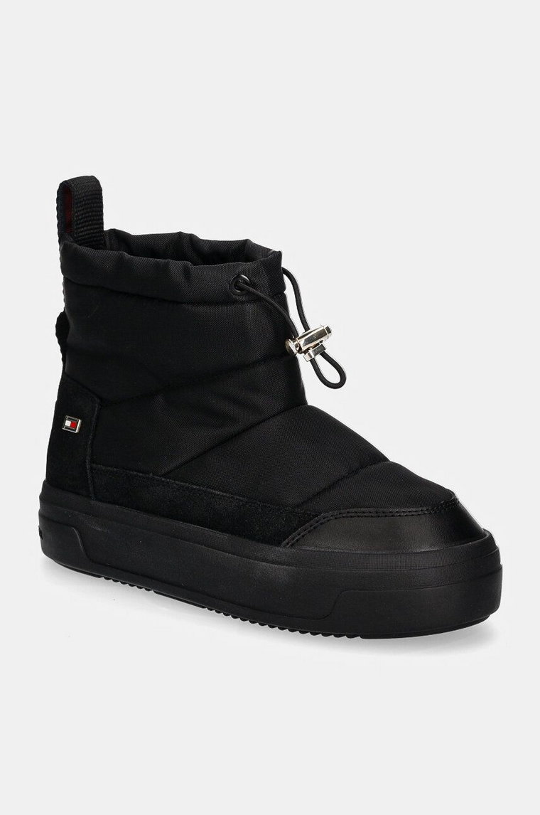 Tommy Hilfiger śniegowce FLAG NYLON MINI SNOWBOOT kolor czarny FW0FW08334