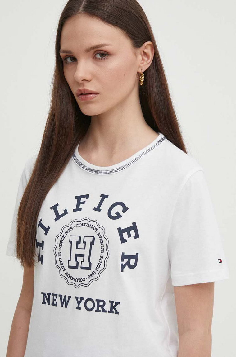 Tommy Hilfiger t-shirt bawełniany damski kolor biały WW0WW41575