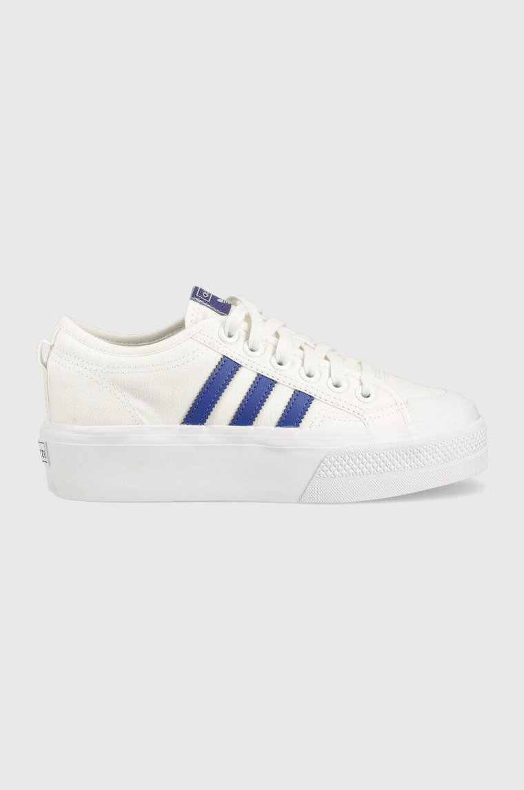 adidas Originals tenisówki Nizza Platform HQ1909 damskie kolor biały HQ1909-WHT/SELUBL