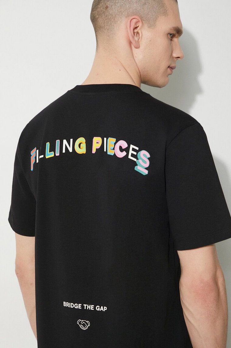 Filling Pieces t-shirt bawełniany kolor czarny z nadrukiem 74434021861