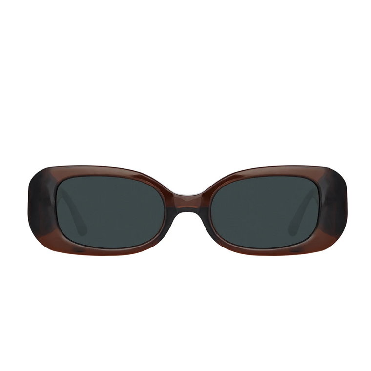 Ręcznie Wykonane Okulary Przeciwsłoneczne z Recyklingowanego Acetat i Soczewkami Zeiss w Kolorze Szarym Linda Farrow