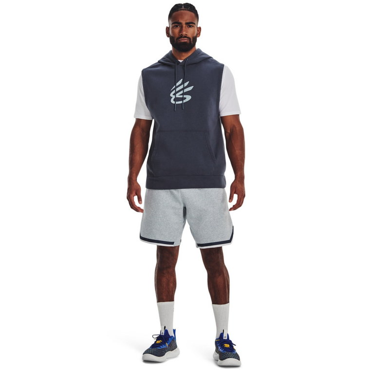 Męskie spodenki do koszykówki Under Armour Curry Fleece 9'' Short - szare