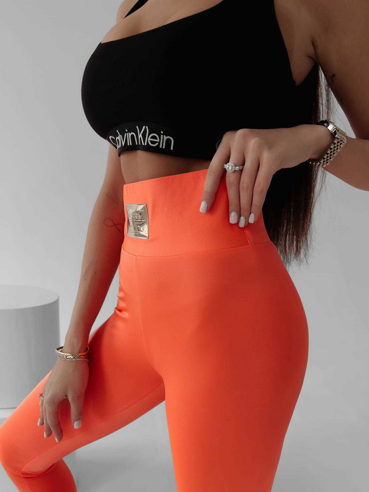 Legginsy damskie OLAVOGA JUDITH neon pomarańcz