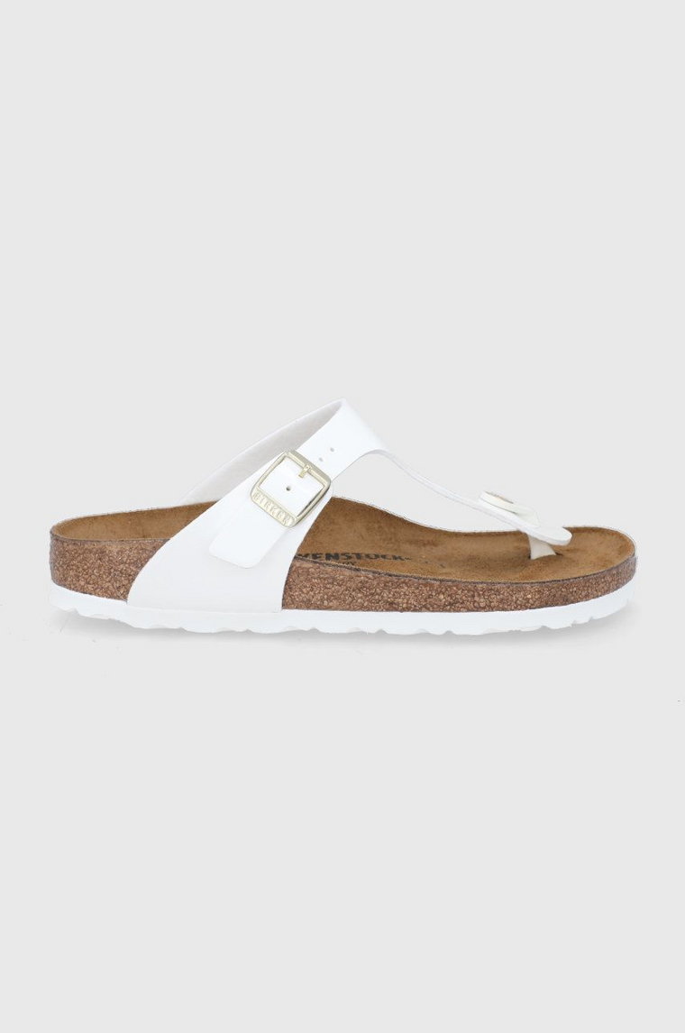 Birkenstock japonki Gizeh 1005300 damskie kolor biały na płaskim obcasie 1005300-White