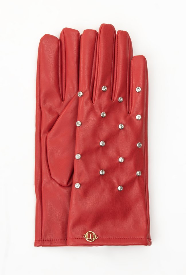 Rękawiczki damskie z ozdobnymi dżetami