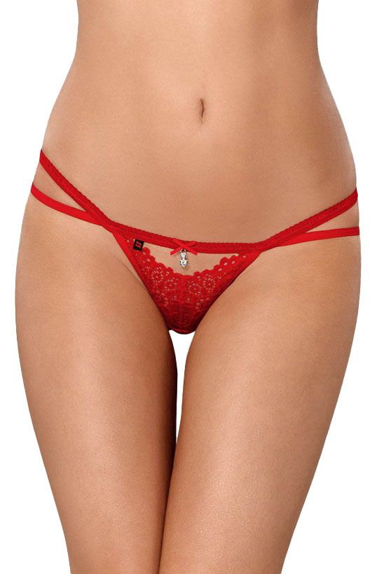 Obsessive 838-THO-3 stringi, Kolor czerwony, Rozmiar S/M, Obsessive