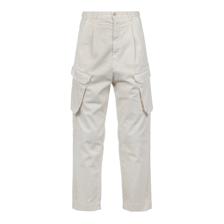 Białe Spodnie z Szerokimi Nogawkami Semicouture