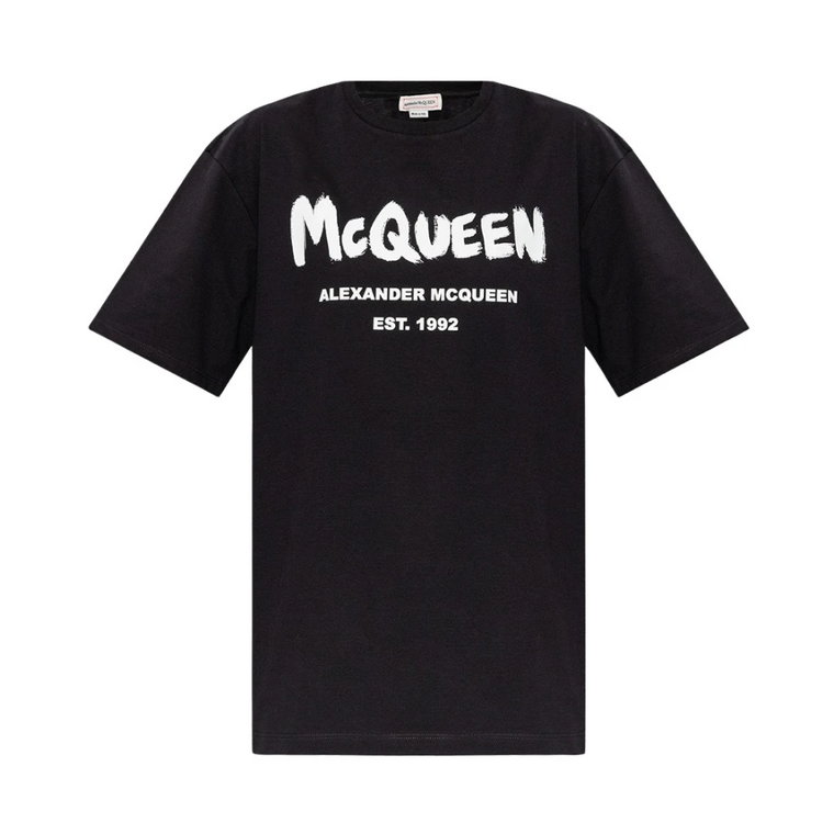 Czarna koszulka z logo Alexander McQueen