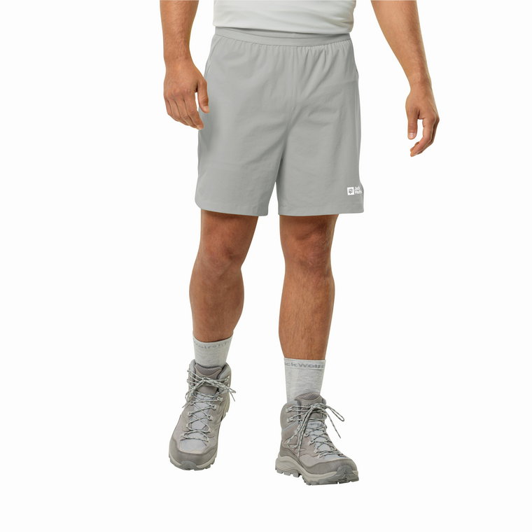 Krótkie spodenki męskie Jack Wolfskin PRELIGHT 2IN1 SHORTS M cool grey - S