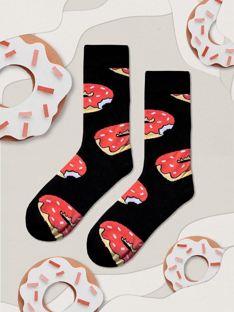 Długie Skarpetki Urban Socks Donuts Czarne