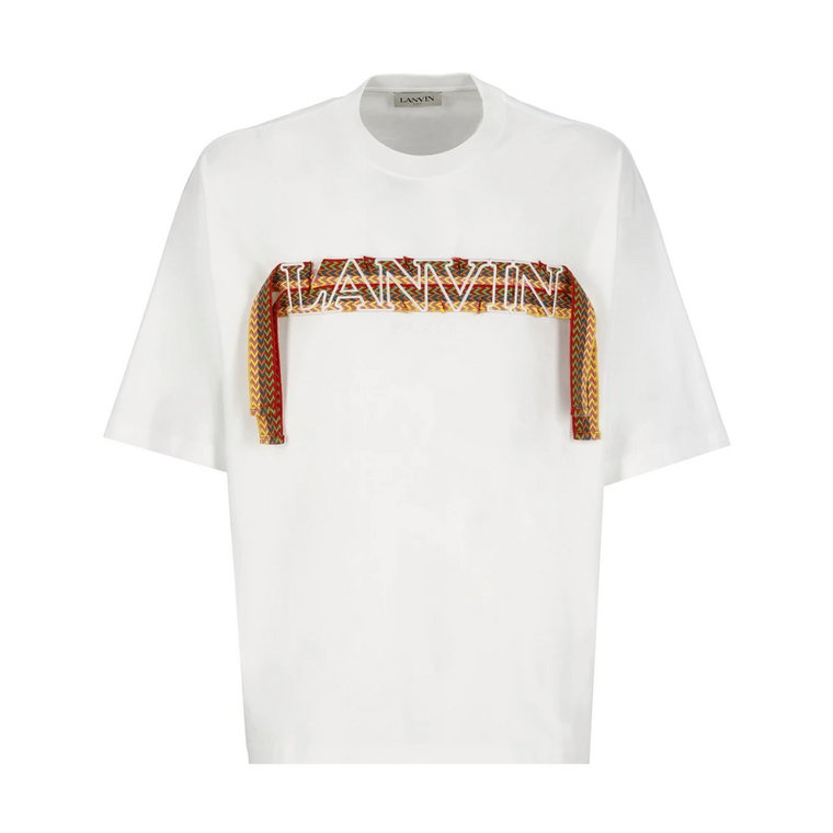 Biała Oversized Curb T-shirt Herringbone Lanvin