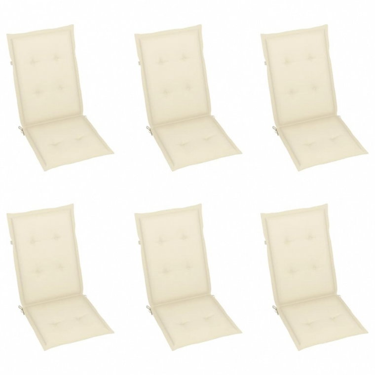 Poduszki na krzesła ogrodowe, 6 szt., kremowe, 120x50x4 cm kod: V-314106