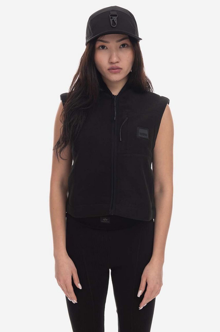 Rains bezrękawnik Fleece W Vest 18500 kolor czarny przejściowy 18500.-BLACK