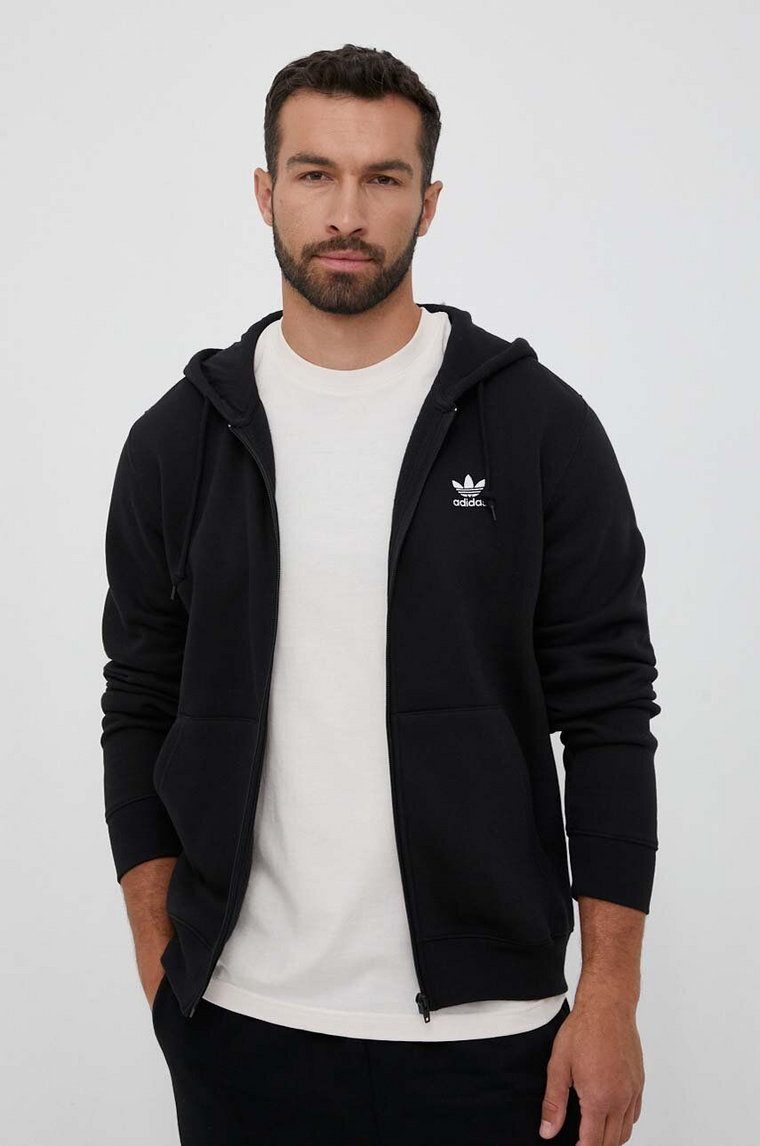 adidas Originals bluza męska kolor czarny z kapturem gładka IL2511