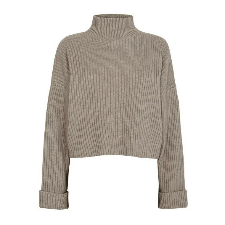 Turtle Neck Box Crop Sweater Co'Couture