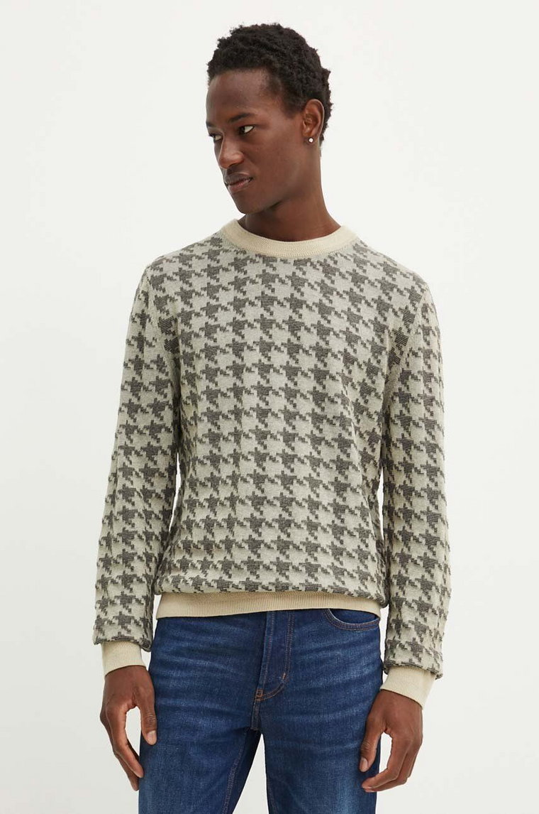 HUGO sweter bawełniany kolor beżowy lekki 50516620