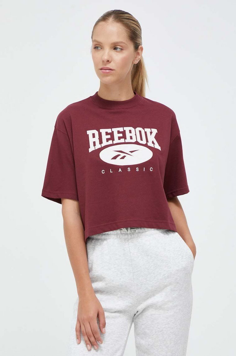 Reebok Classic t-shirt bawełniany kolor bordowy