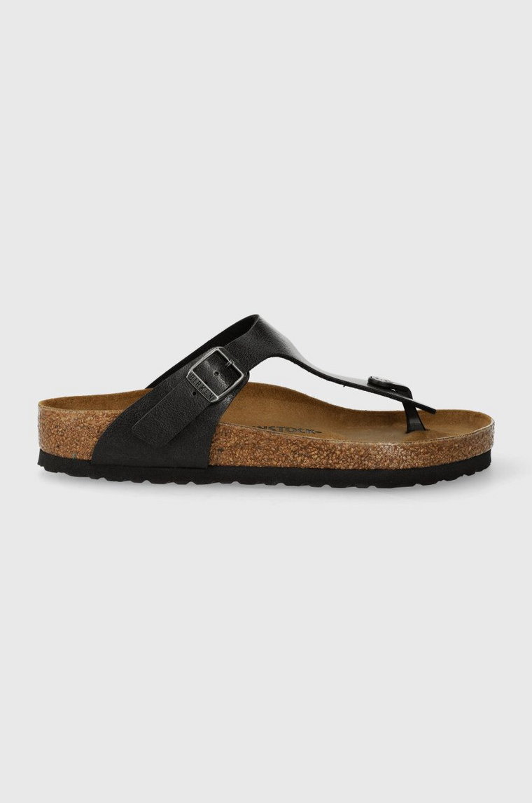 Birkenstock japonki Gizeh damskie kolor czarny na płaskim obcasie 541951