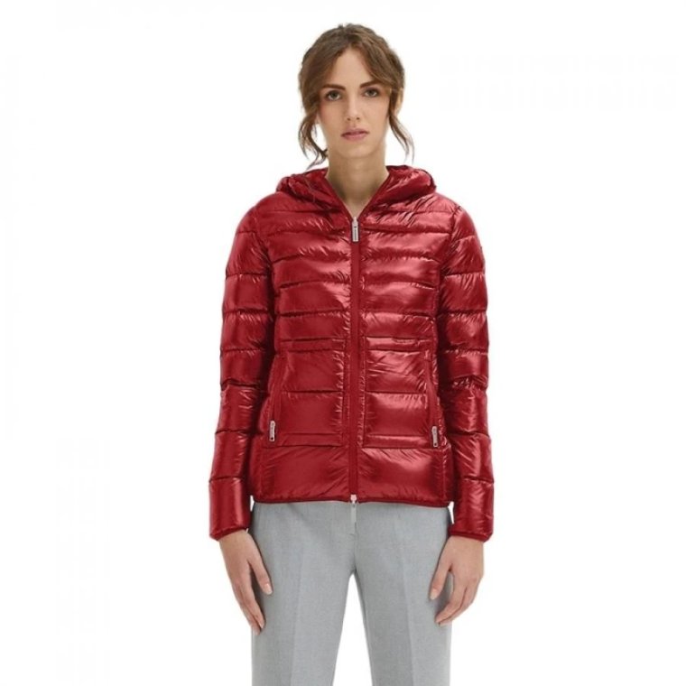 Radiant Red Ultra Light Down Jacket z Kapturem Centogrammi