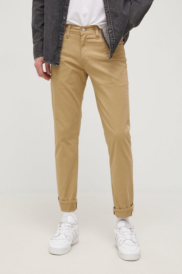 Levi's spodnie 511 męskie kolor beżowy dopasowane