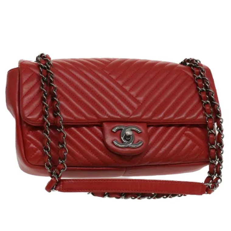 Używana Torba na Ramię - Czerwona Skóra - Chanel Chanel Vintage