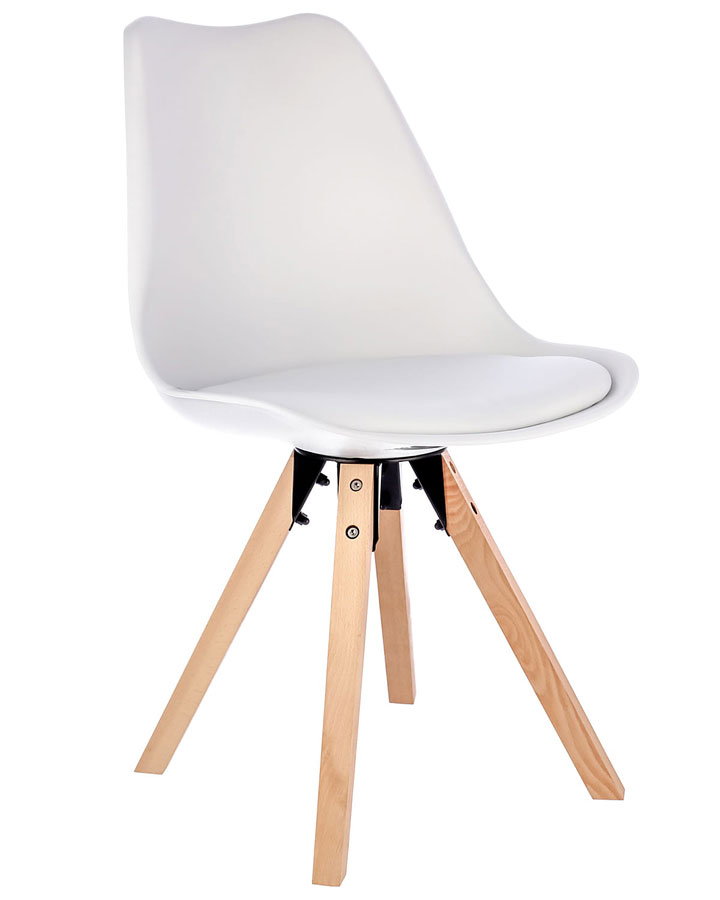 Białe skandynawskie krzesło do stołu - Wiso