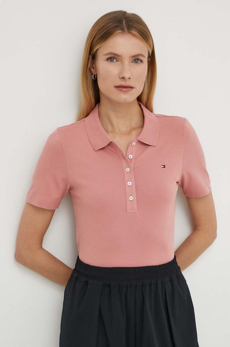 Tommy Hilfiger polo damski kolor różowy WW0WW37823