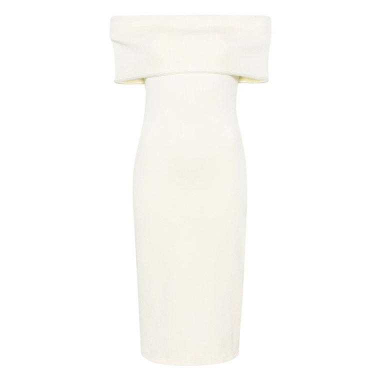 Biała Sukienka Slim Off-Shoulder Bottega Veneta