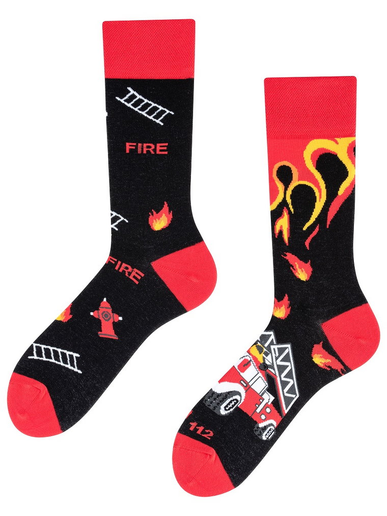 Socks on Fire, Todo Socks, Strażak, Ogień, Kolorowe Skarpetki