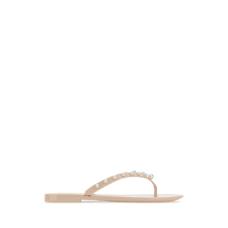 Jasnoróżowe gumowe kapcie Goldie Thong Stuart Weitzman