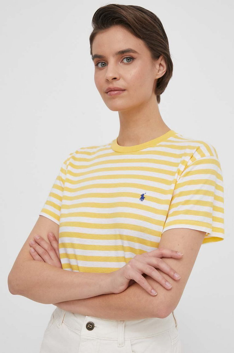 Polo Ralph Lauren t-shirt bawełniany damski kolor żółty