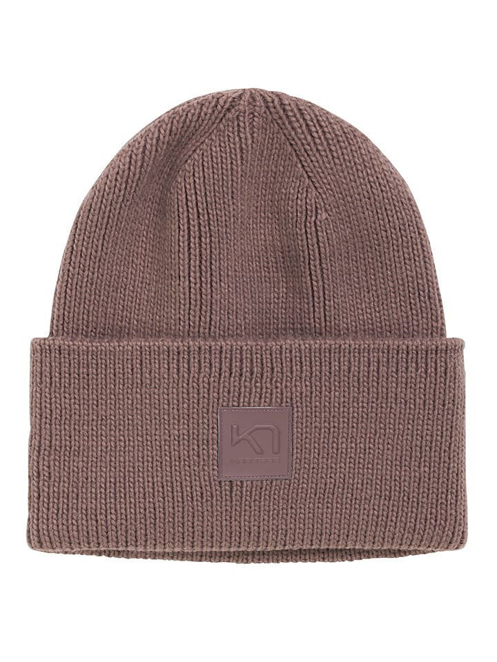 KARI TRAA Czapka beanie "Kyte" w kolorze jasnobrązowym