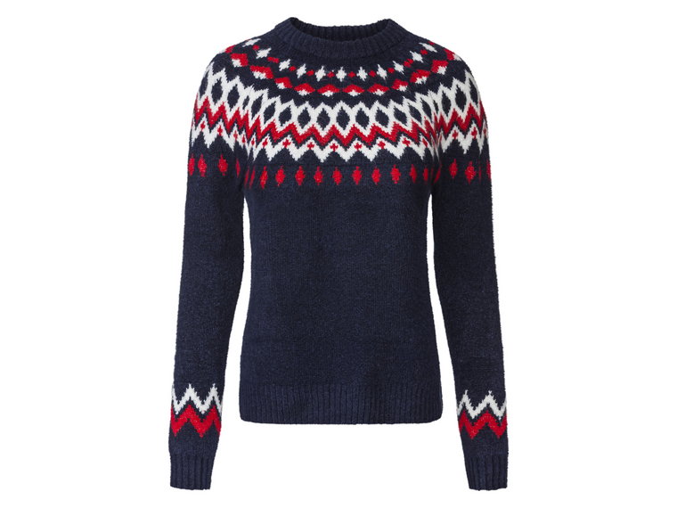 esmara Sweter damski w stylu norweskim (Granatowy, S (36-38))