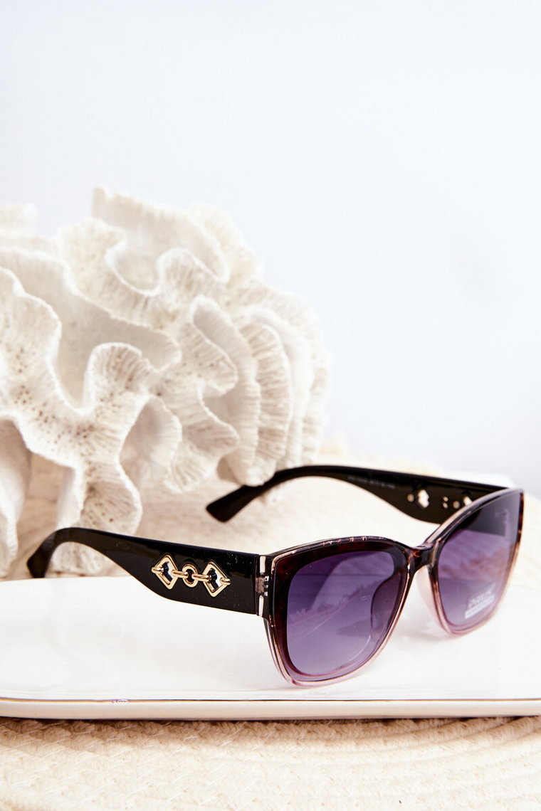 Damskie Okulary Przeciwsłoneczne UV400 Brązowo-Różowe