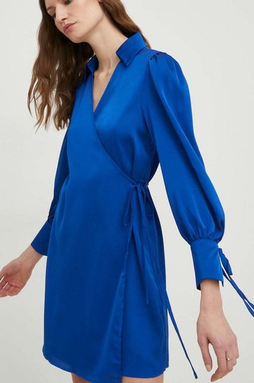 Answear Lab sukienka kolor niebieski mini prosta