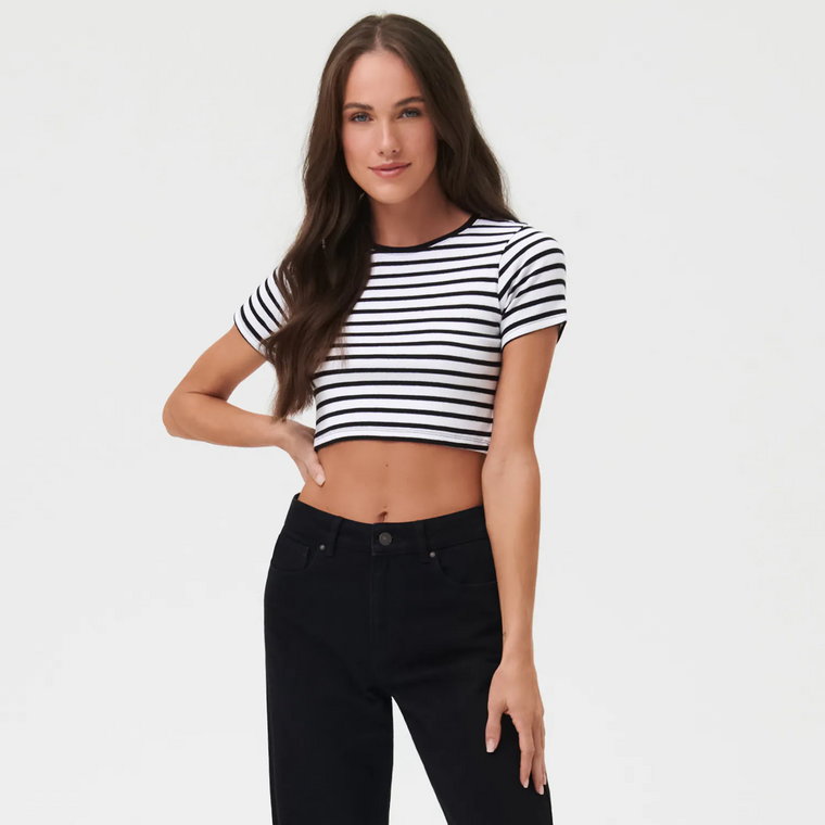 Sinsay - Crop top w paski - Wielobarwny