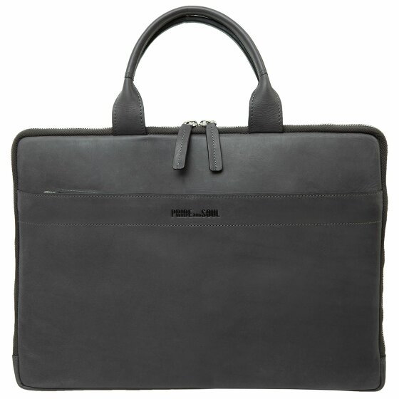 Pride and Soul Rate Briefcase Leather 39 cm Komora na laptopa grau