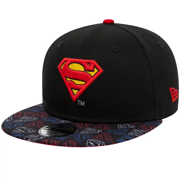 New Era Super Aop 950 Superman Kids Cap 60435015, Dla chłopca, Czarne, czapki z daszkiem, bawełna, rozmiar: CHILD