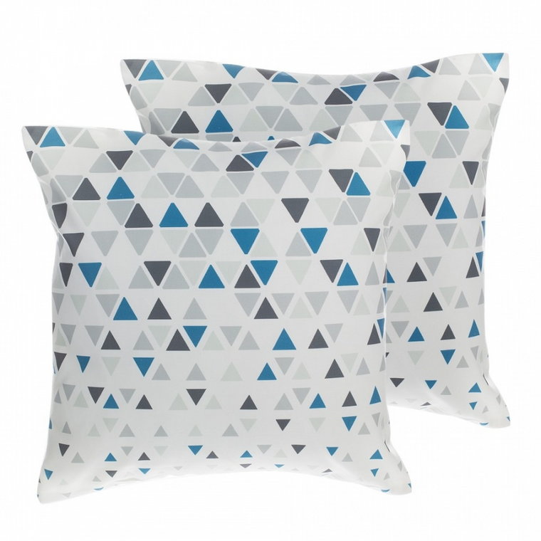 Zestaw 2 poduszek dekoracyjnych w trójkąty 45 x 45 cm niebiesko-szary CLEOME kod: 4251682235235