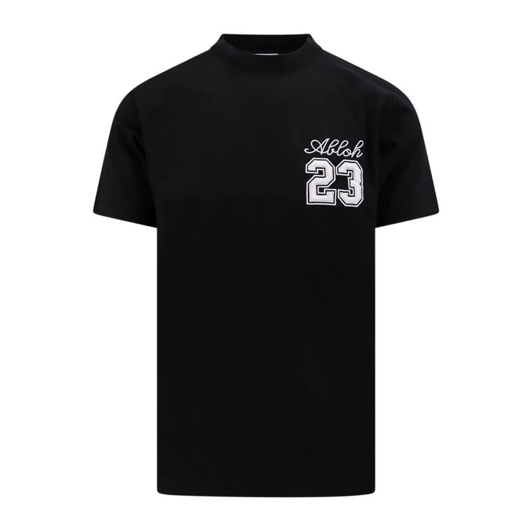 Czarna koszulka Ss24 z haftem logo Off White