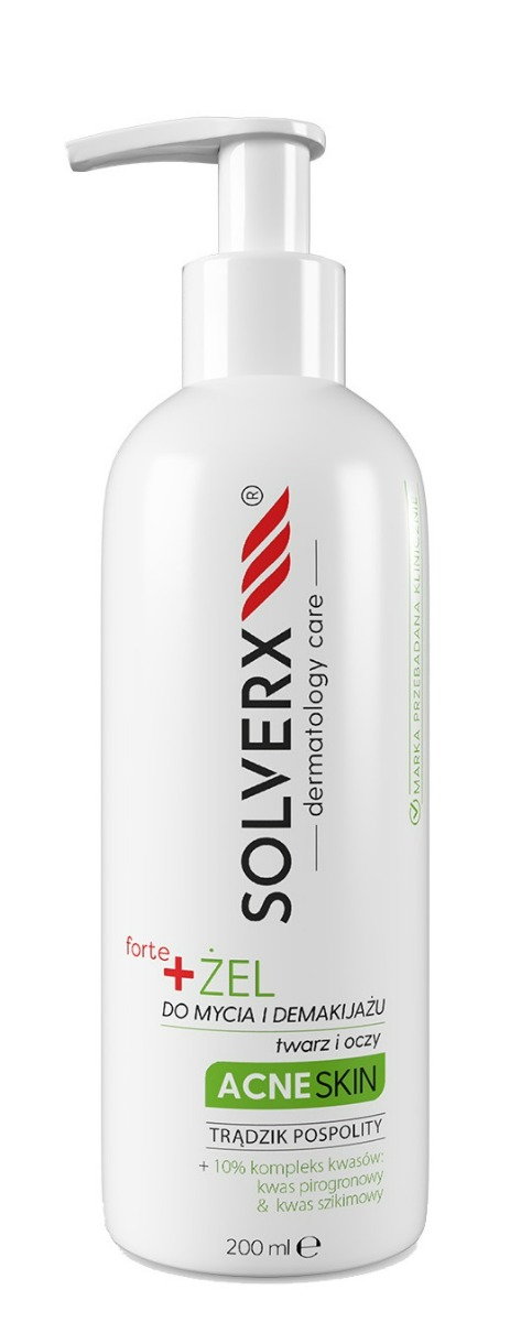 Solverx Acne Skin Forte - Żel do mycia twarzy i demakijażu 200ml