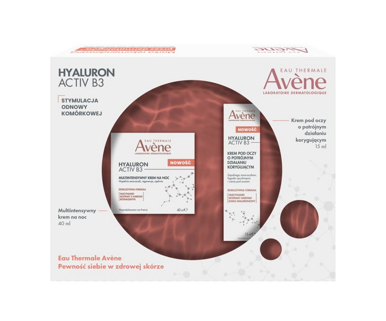 Avene Hyaluron Activ B3 - zestaw (Krem na noc 40ml + Krem pod oczy 15ml)