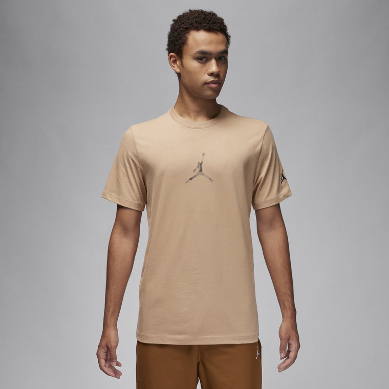 Męski T-shirt z nadrukiem Jordan Brand - Brązowy