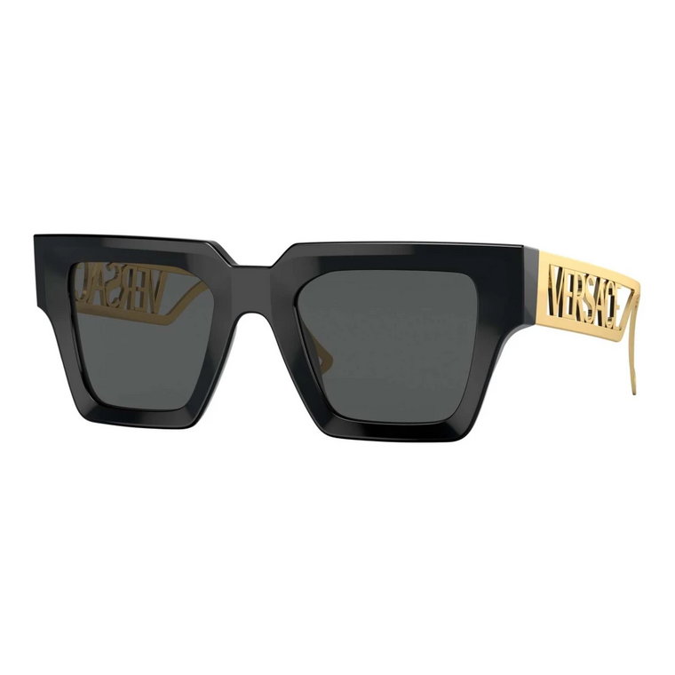 Czarne Złoto/Szare Okulary Przeciwsłoneczne Versace