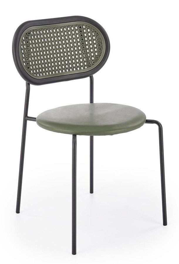 Zielone minimalistyczne krzesło tapicerowane - Omix