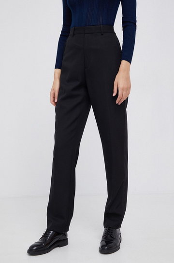 Polo Ralph Lauren Spodnie jedwabne 211765375001 damskie kolor czarny proste high waist